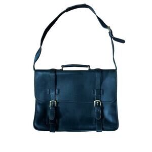 Coach Madison Black Leather Laptop Briefcase Messenger Bag 5325